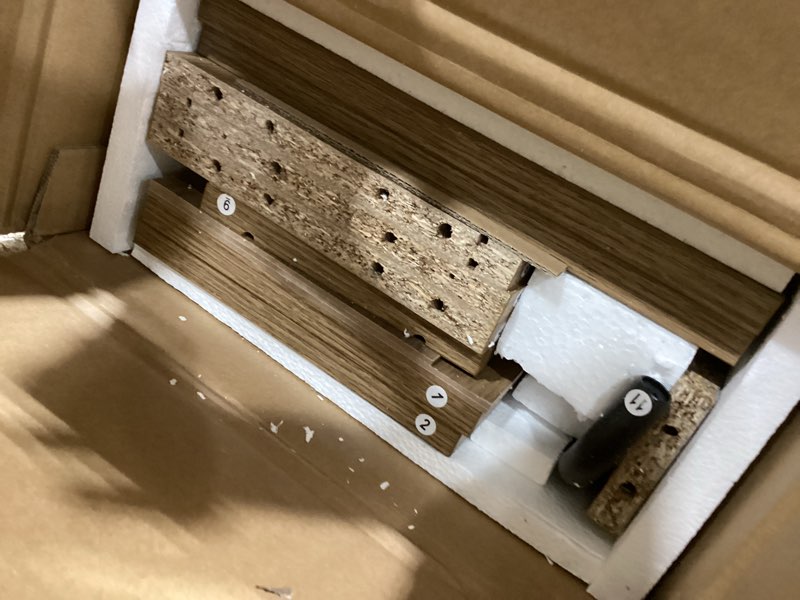 Condition photo showing New/Like New for RUSTOWN Rattan Bathroom Wall Cabinet, Boho Medicine Cabinet with 2 Arched Doors, Farmhouse Over The Toilet Storage Cabinets with Adjustable Shelves & Towel Bar, 3-Tier Wall Mounted Cabinets Natural Oak