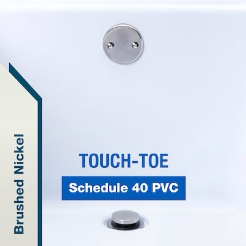 Dearborn 1-1/2-in Brushed nickel Touch-Toe White/Brushed nickel Toe-touch Drain 