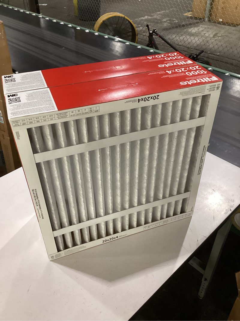 Condition photo showing New/Like New for filtrete 20x20x4 ac furnace air filter, mpr 1000, merv 11, fits honeywell, allergen defense, electrostatic air cleaning filter, 2-pack (actual size 19.88 x 19.88 x 4.31)