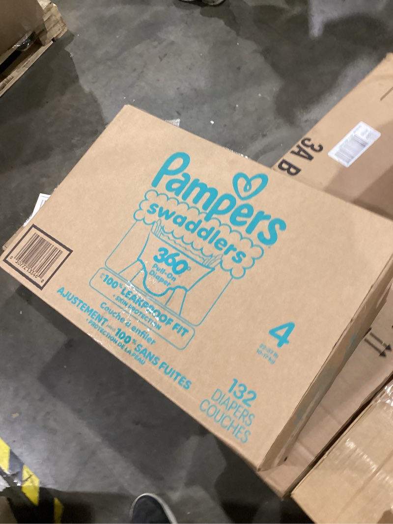 Condition photo showing New/Like New for Pampers Diapers - Swaddlers 360° - Size 4, 132 Count, up to 100% Leakproof Comfy Dry Fit, Designed for Easy Changes, Pull On Baby Diaper (Packaging May Vary) Size 4 132