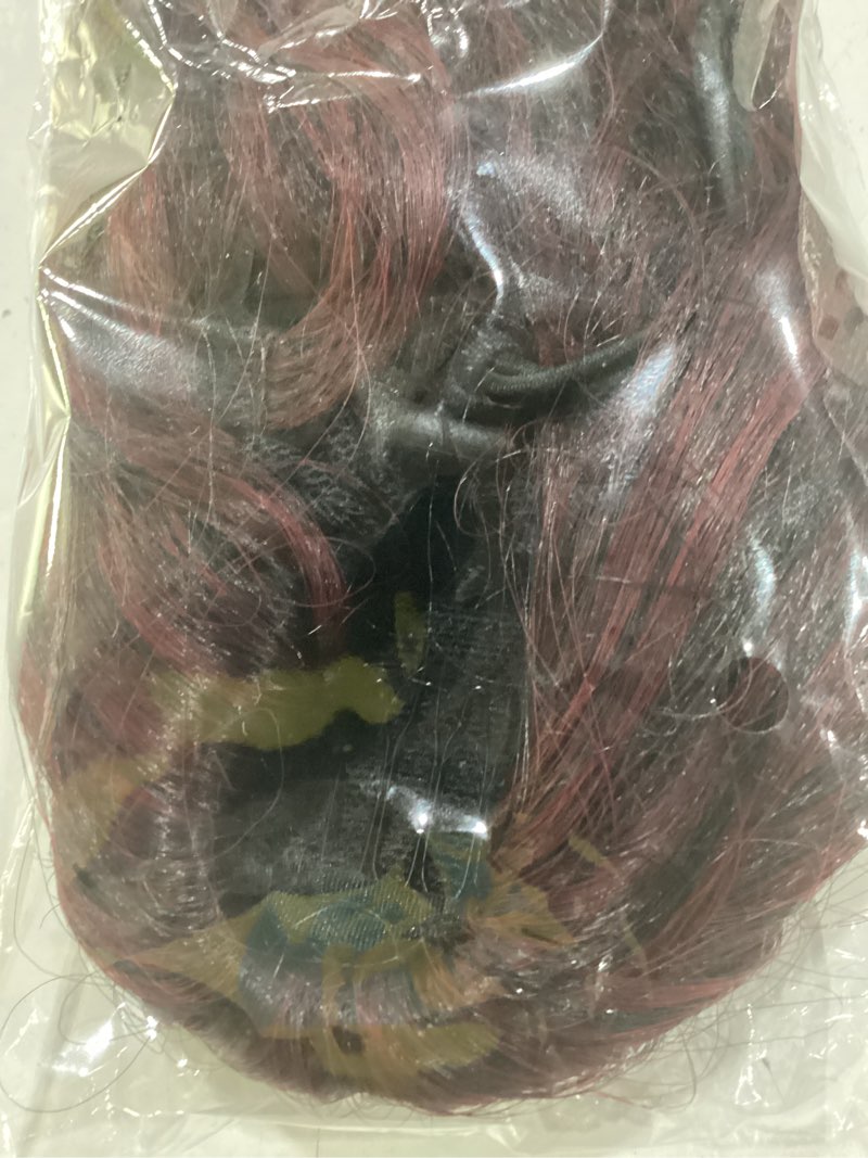 Condition photo showing Good Condition for Ponytail Extension, 8 Inch Drawstring Ponytail Short Hair Extensions Curly Wavy Fake Pony Tails Hair Extensions Clip on Ponytails Hairpiece Pony Tail Extensions for Women - Black to Burgundy 10 Inch Black to Burgundy