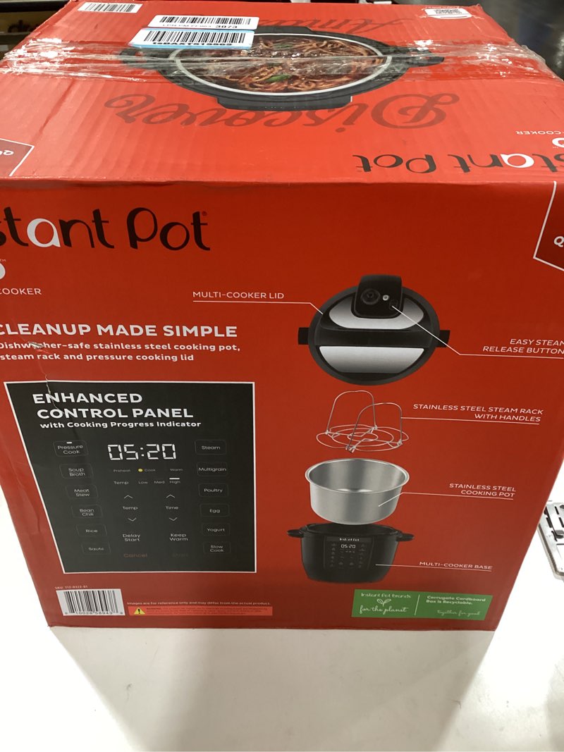 Condition photo showing Good Condition for Instant Pot 6QT RIO 7-in-1 Multi-Cooker, Pressure Cooker, Slow cook, Sauté, Steam, Rice Maker, Yogurt, & Warmer, Black, 6 Quarts