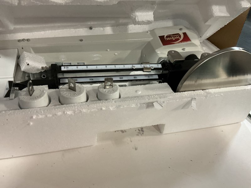 Condition photo showing Good Condition for Triple Beam Mechanical Balance Scale,2610g x 0.1g Precision Lab Triple Beam Scale,with Weight Set Stainless Steel Weighing Pan & Zero Adjustment Knob