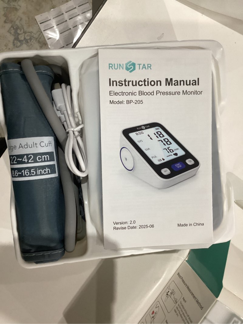 Condition photo showing Good Condition for RunStar Upper Arm Blood Pressure Monitor with Wide Range Cuff (8.6'' -16.5'') for Home Use FSA&HSA Eligible, Automatic Digital BP Machine with Storage Bag, 2x99 Reading Memory