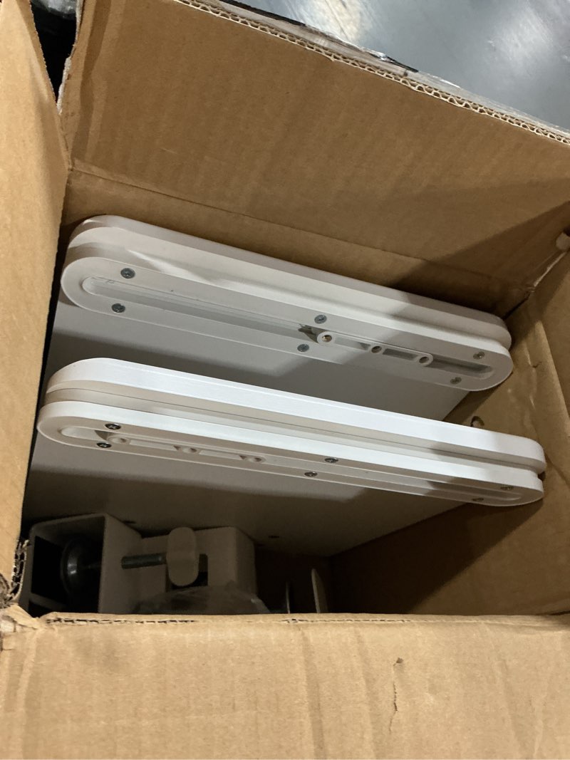Condition photo showing As Is for bontec kmt01 under desk keyboard tray, pull-out keyboard & mouse platform with c-clamp, 25.6 x 11.8 in space-saving ergonomic slide-out drawer, white 25.6" x 11.8" white