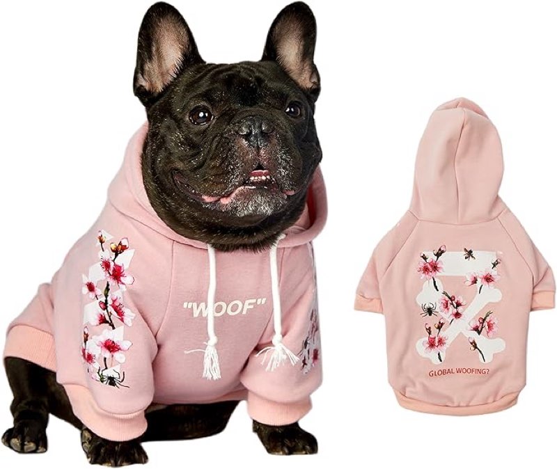 (Pack of 10) ChoChoCho Woof Dog Hoodie, Designer Dog Hoodies for Small Medium Large Breeds, Art Collection Dog Sweatshirts, Street Drawstring Hoodies Outfit Clothes for Puppy Puppies
