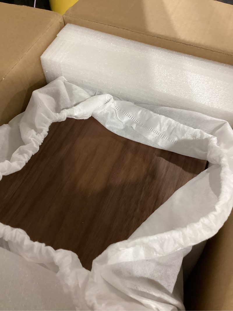 Condition photo showing As Is for Black Walnut Wooden Jewelry Box, Wood Jewelry Organizer with 2 Side Doors Mirror Lockable Classical Style for Watch Necklace Ring Earring Storage Christmas Gifts-6 Layer