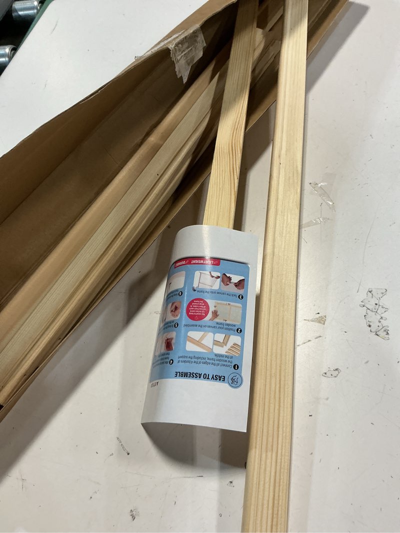 Condition photo showing Good Condition for diy canvas stretcher bars 20x28 inch canvas frame - easy to assemble, gallery wrap oil frame kits canvas wood stretcher bars- for oil paintings, prints, paint by numbers & posters