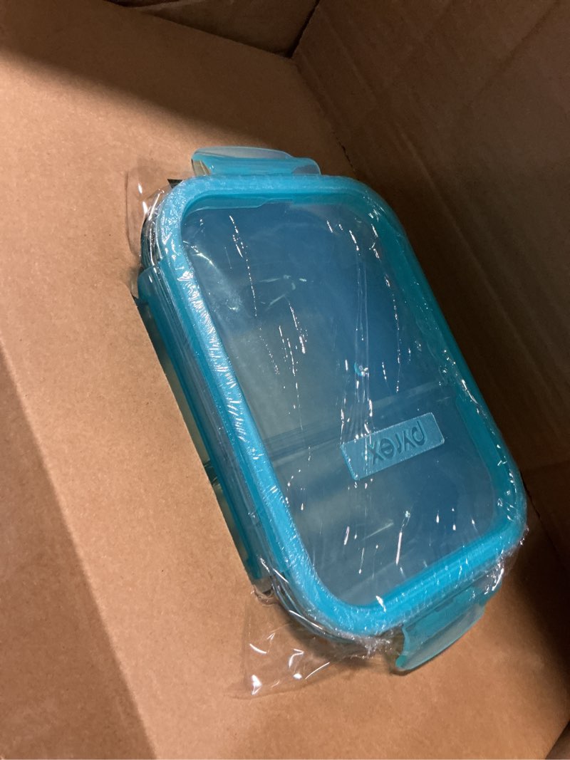 Condition photo showing Good Condition for pyrex glass mealbox (5-pack, 4 cup) divided compartments with locking lids, for meal prepping and portioning, bpa free microwave dishwasher safe