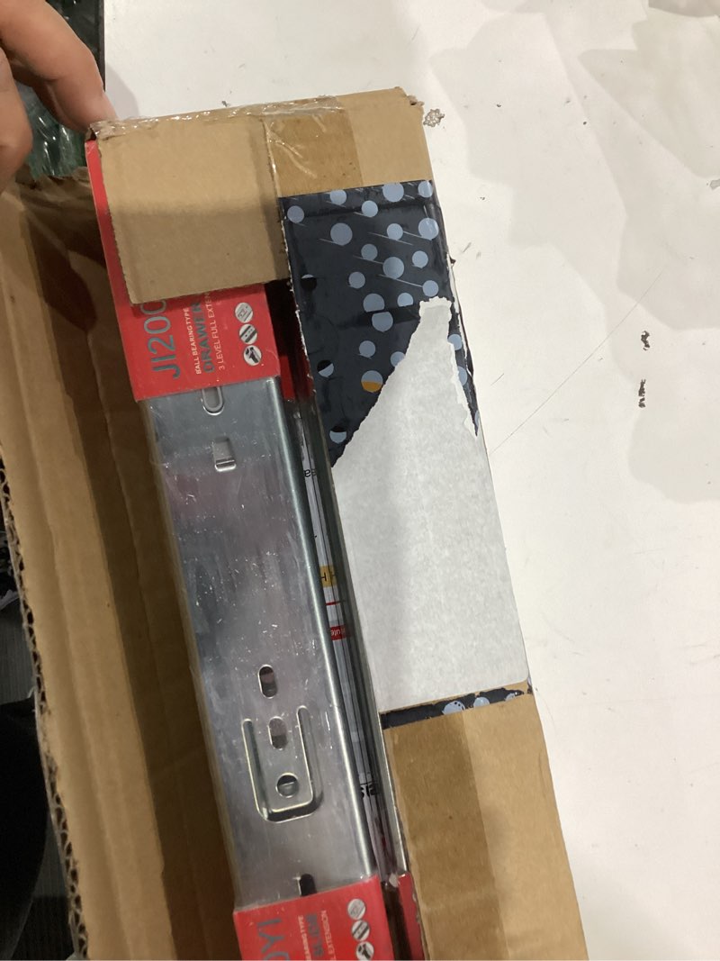 Condition photo showing Good Condition for 12 inch Drawer Slides 4 Pairs (8pcs) Soft Close 3 fold Full Extension Side Mount Cabinet Drawer Glides 12" Silver Cabinet Rails for Dresser, Cabinet, Kitchen 100 LB Capacity 12inch-300mm