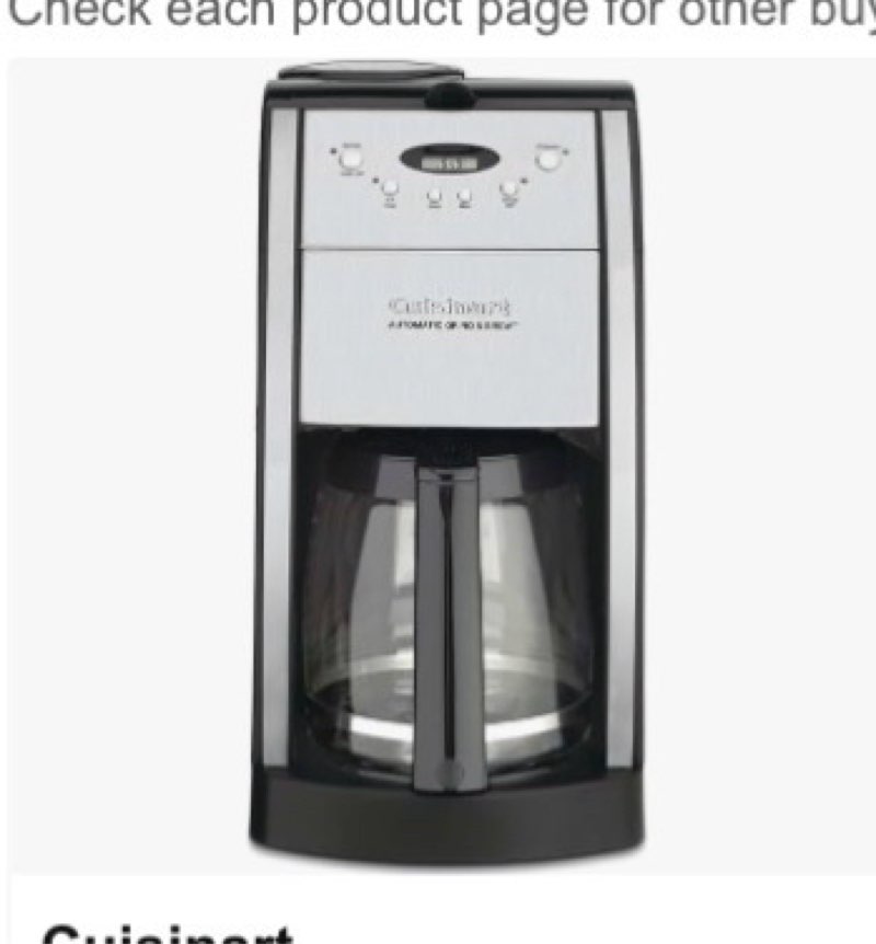 cuisinart dgb-550bkp1 automatic coffeemaker grind & brew, 12-cup glass, black