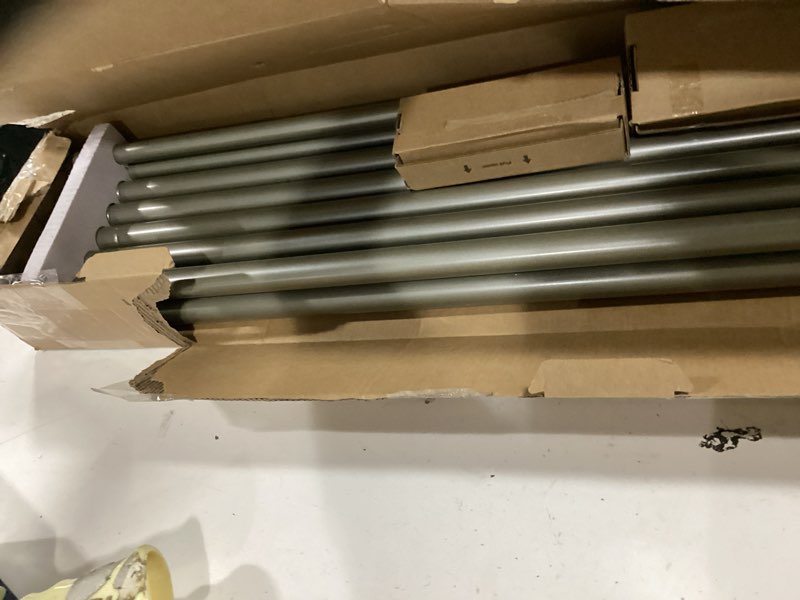 Condition photo showing Good Condition for tonial1 inch double curtain rods 140 to 195 inches, heavy duty decorative long drapery rod for windows 128 to 190 inches (5.75 to11.7 ft) with classic cap finial, antique silver silver 140-195"