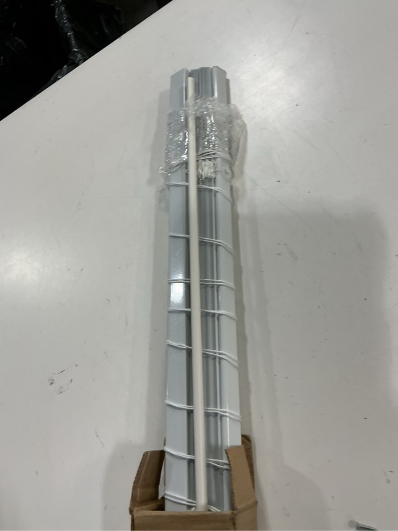 Condition photo showing As Is for yiibaii mini blinds suitable for 26" w x 64" h windows 1" aluminum horizontal venetian blinds darkening with rope and pole can mounted inside or outside white 26"w x 64"h