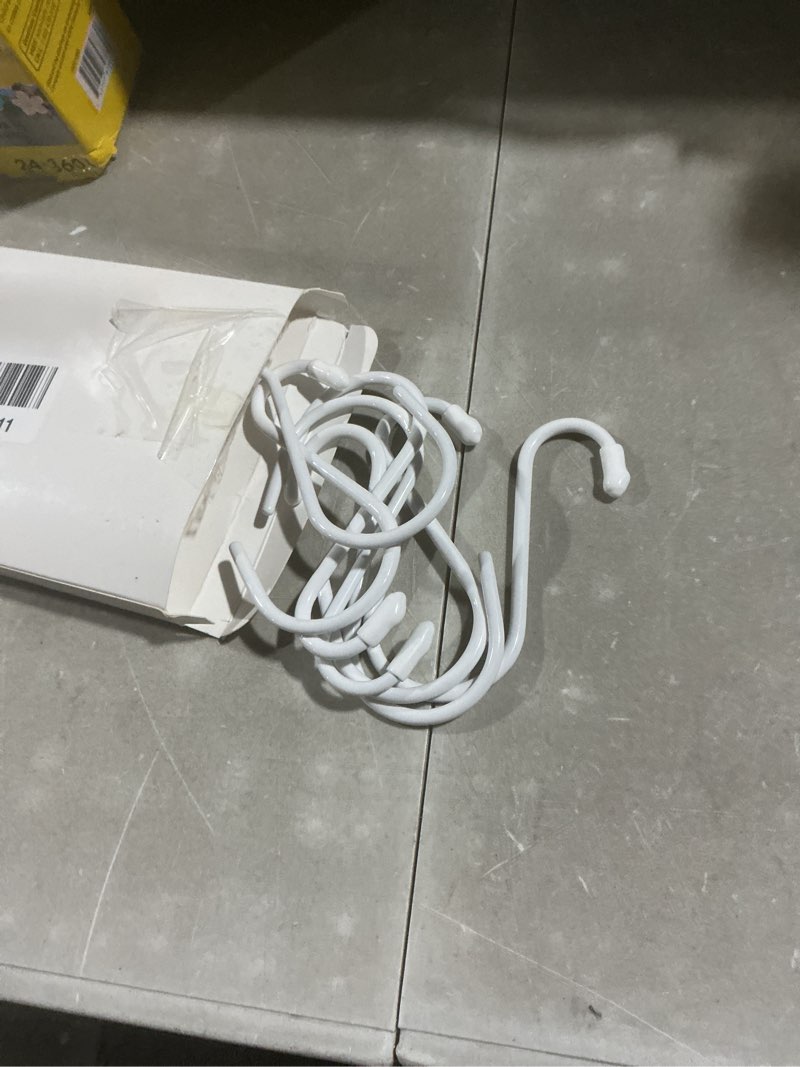 Condition photo showing Good Condition for 4 inch heavy duty s hooks - 12 pack, large vinyl coated, white rubber coated non slip metal s hangers for hanging closet, garden, plants, jewelry, pot, pan, cups, towels 4 inch-12 pack white