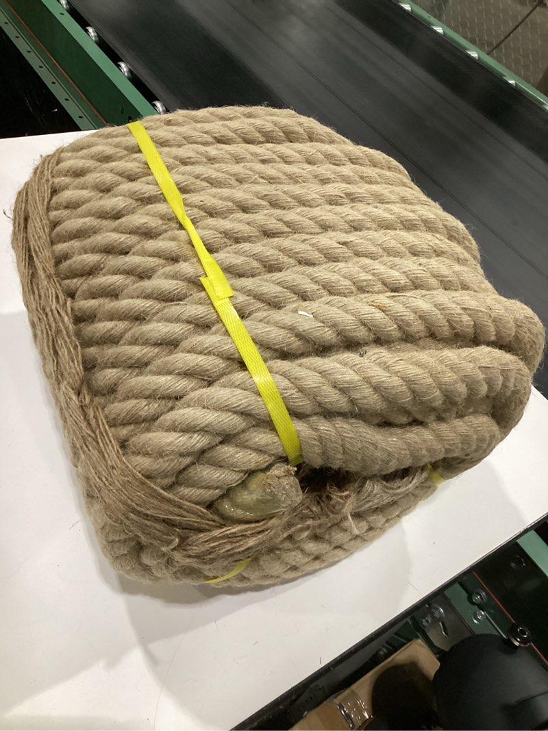 Condition photo showing Good Condition for (SIMILAR TO STOCK PHOTOS) Natural Jute Rope, Thick Hemp Rope Twisted Manila for Deck Railings, Swing Bed, Tug of War, Docks, Nautical, Decorating