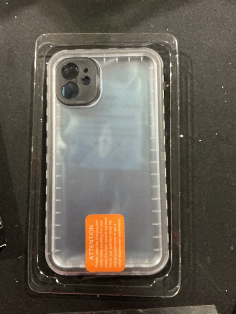 Condition photo showing New/Like New for SPORTLINK Waterproof Case for iPhone 11, Full Body Heavy Duty Protection Full Sealed Cover Shockproof Dustproof Built-in Clear Screen Protector Rugged Case for iPhone 11 6.1 Inch Clear for iPhone 11 (6.1'') Black/Frosted Clear