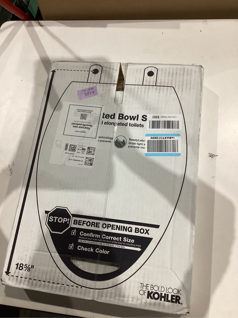 Condition photo showing New/Like New for fbj 400 pound slow close heavy duty oval plastic toilet seat in white no slam