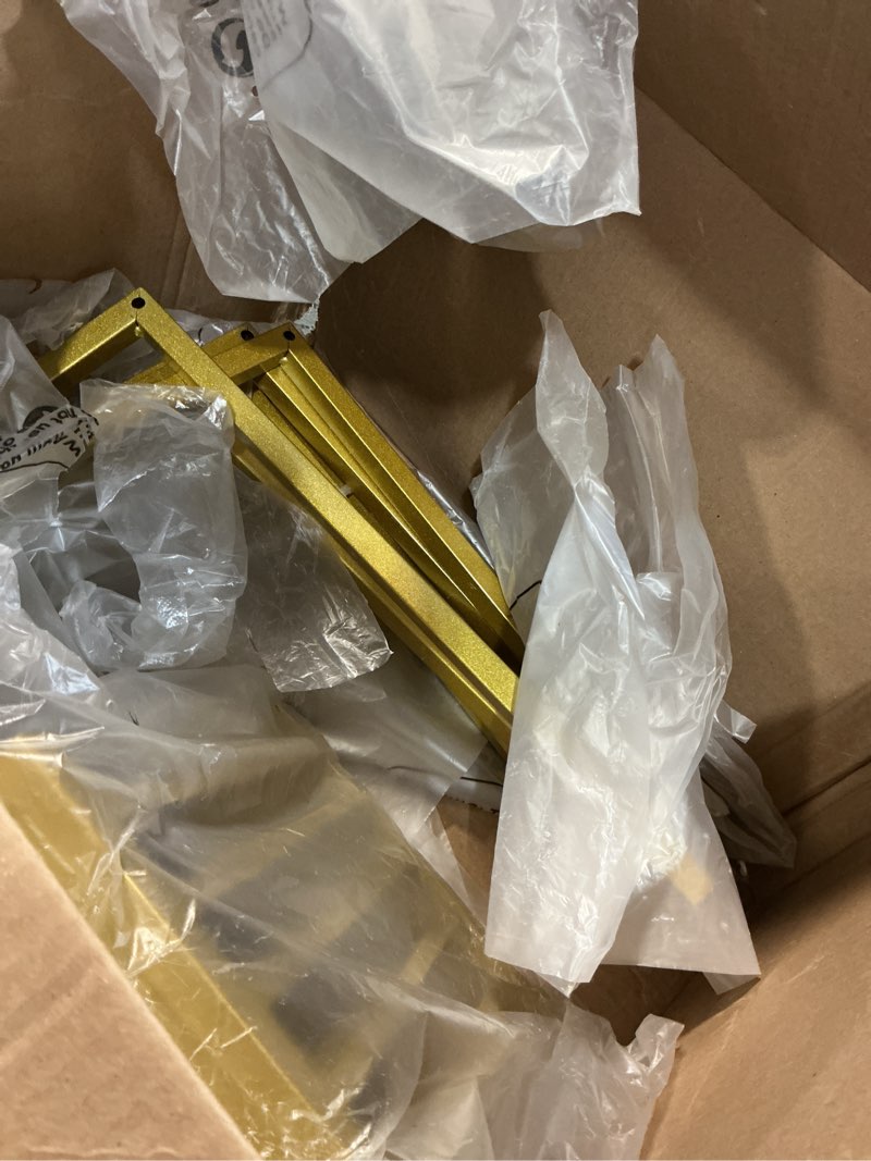 Condition photo showing As Is for Gold Cylinder Stands for Party,2pcs Wedding flower stand,Metal Square Pedestal Stand for Display plant Parties Birthday Decor,31.5 Inch Square 2PC 31.5 in