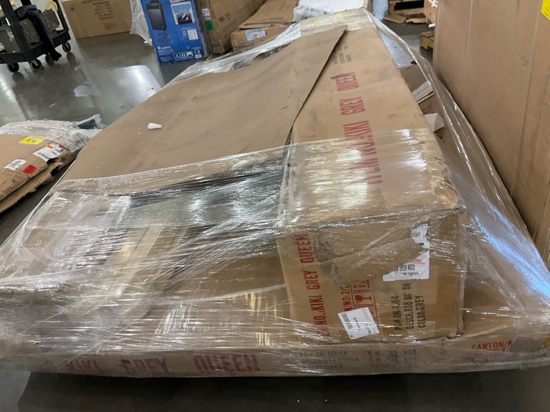 Grey queen bed 3 boxes included 