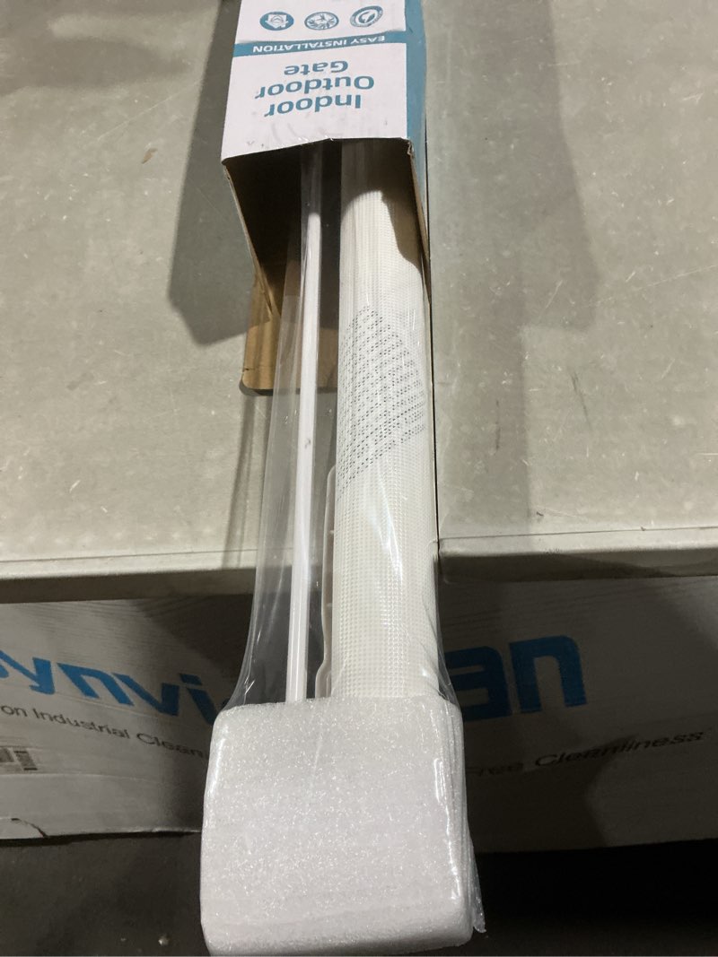Condition photo showing Good Condition for probebi retractable dog gate for the house extends to 54" wide 34" tall, gates for baby indoor, stair gate for outdoor, staris, hallways, doorways, deck, porch, need drilling