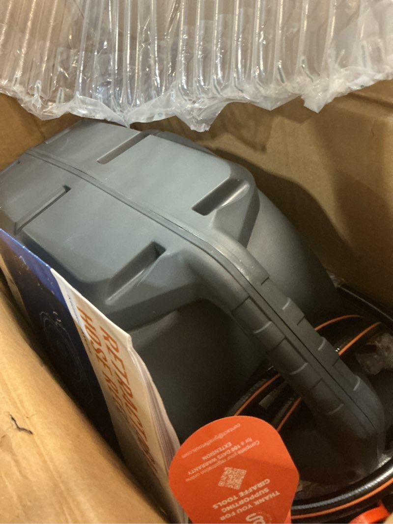 Condition photo showing Good Condition for giraffe tools hose reel 1/2‘’ 78 ft, heavy duty retractable garden hose reel with any length lock, slow return system, wall mounted and 180 deg swivel bracket 1/ 2"78 ft