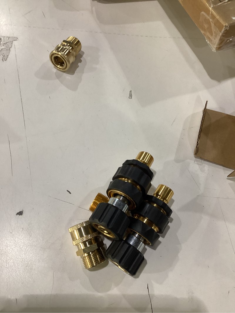 Condition photo showing New/Like New for WOJET Pressure Washer Adapter Set, Quick Disconnect Kit, M22 Swivel to 3/8'' Quick Connect, 3/4" to Quick Release, M22 to M22 Convert