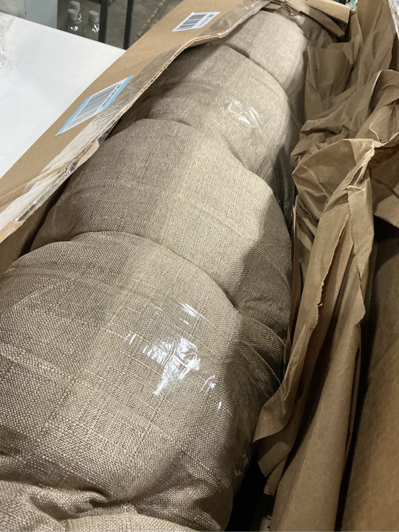 Condition photo showing As Is for Bench Cushion 45 inches,Indoor/Outdoor Non-Slip Tufted Cushions, Premium Waterproof Linen, Soft Piano Sofa Cushions, Entryway Storage, Bay Window, High-Density Memory Foam(Light Beige-45x18x4in) Light Beige 45x18x4in