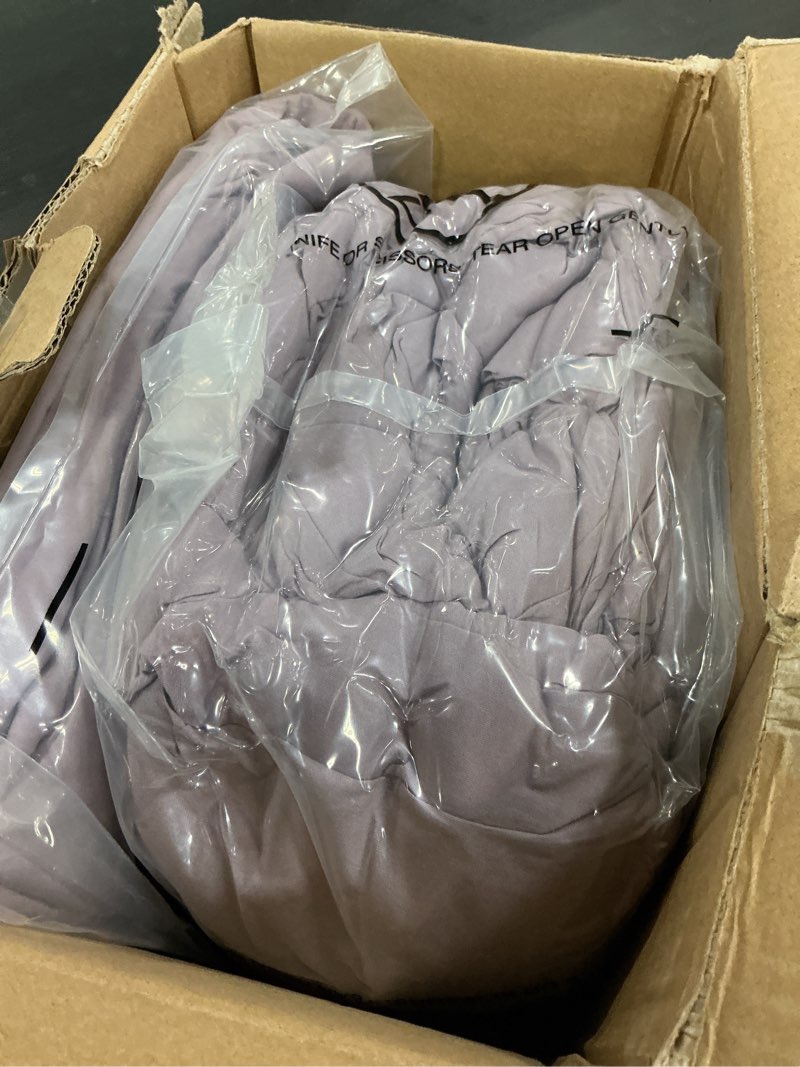 Condition photo showing Good Condition for nestl twin xl comforter set 5 piece - pintuck twin xl bedding set dusty purple, college dorm essentials bed in a bag, twin xl comforter set for college girls and boys with sheets, pillowcase and sham twin xl dusty purple