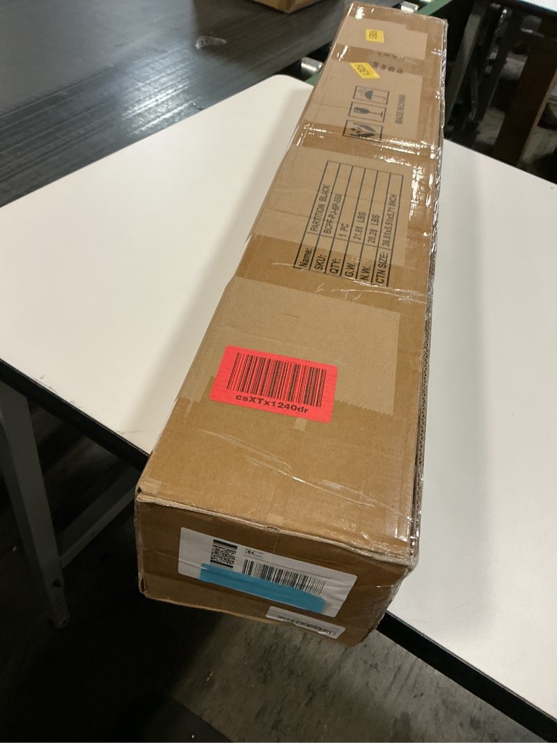 Condition photo showing New/Like New for Room Divider 6FT Portable Room Dividers and Folding Privacy Screens, 132'' W Fabric Divider for Room Separation, 6 Panel Partition Room Dividers Freestanding Wall Divider Screen for Dorm Studio Office 6 Panel-132'' Black