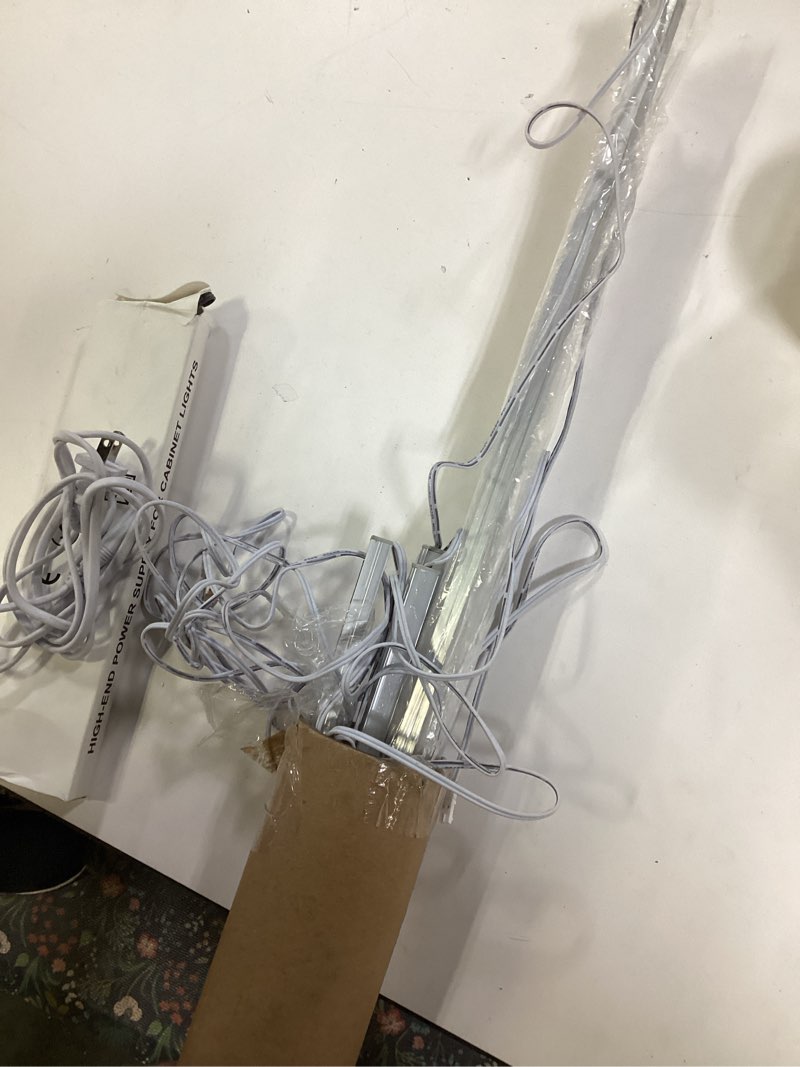 Condition photo showing As Is for Art3d LED Recessed Lighting Kit - 6pcs Self-adhesive White LED Light with Smart Switch, 3000k Touching Switch Light for Wood Slat Wall Panels, Headboards, Stairs, Home decor, Under Cabinet Strip Light