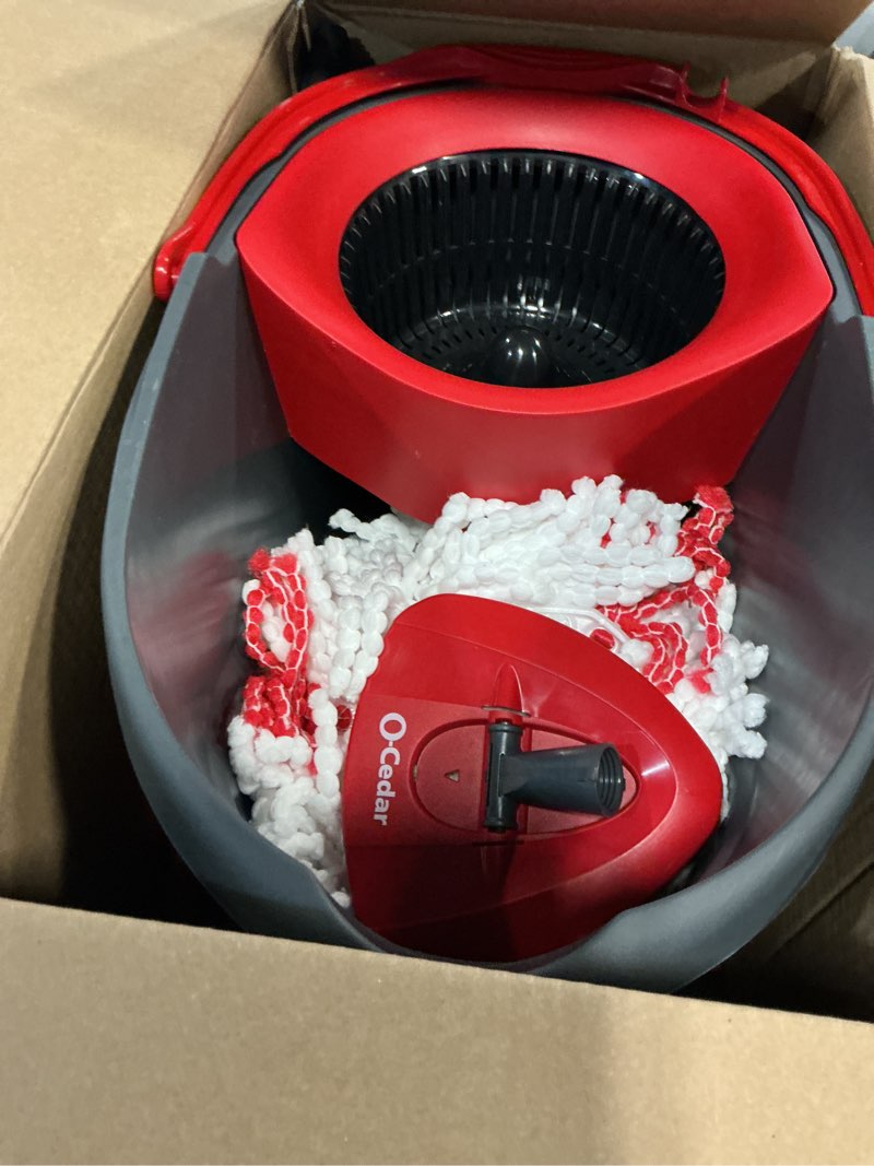 Condition photo showing Good Condition for o-cedar easywring power microfiber spin mop + 2 refills