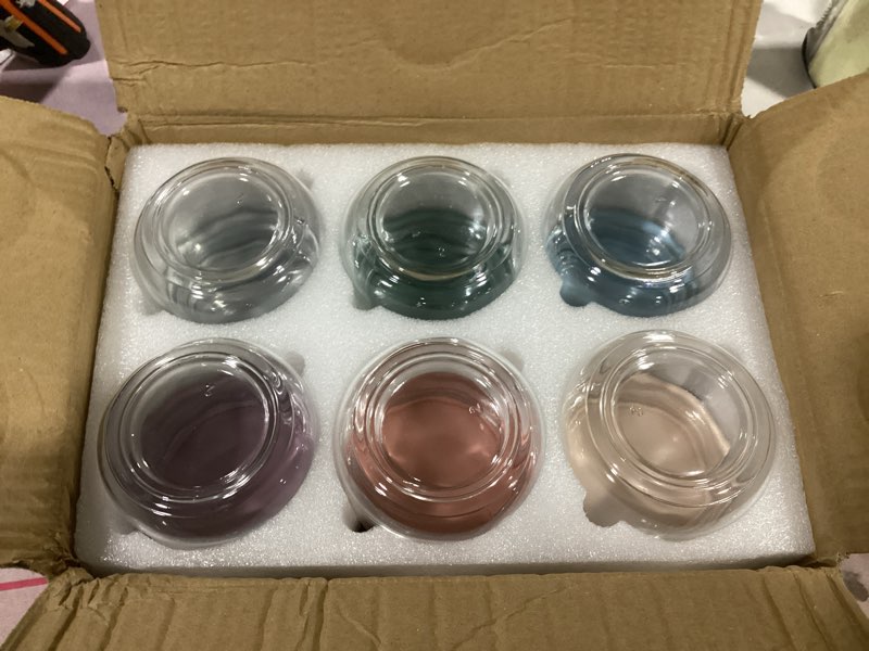 Condition photo showing New/Like New for netany 6-pack 8oz glass jars with airtight lids, overnight oats containers with lids, wide mouth mason salad jars, glass food storage containers for snacks yogurt spice sugar