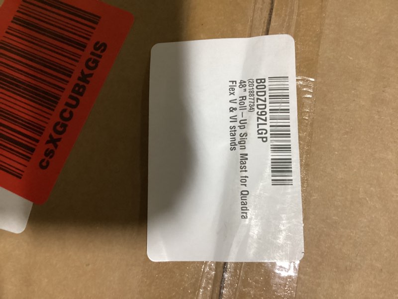 Condition photo showing As Is for 48" Roll-Up Sign Mast for Quadra Flex V & VI stands