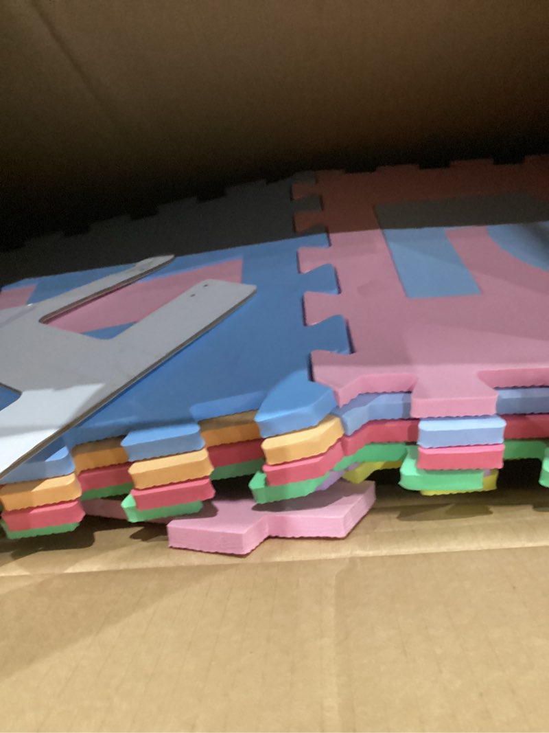 ProSource Kids Puzzle Alphabet, Numbers, 36 Tiles and Edges Play Mat, 12" by 12", Abc & 123