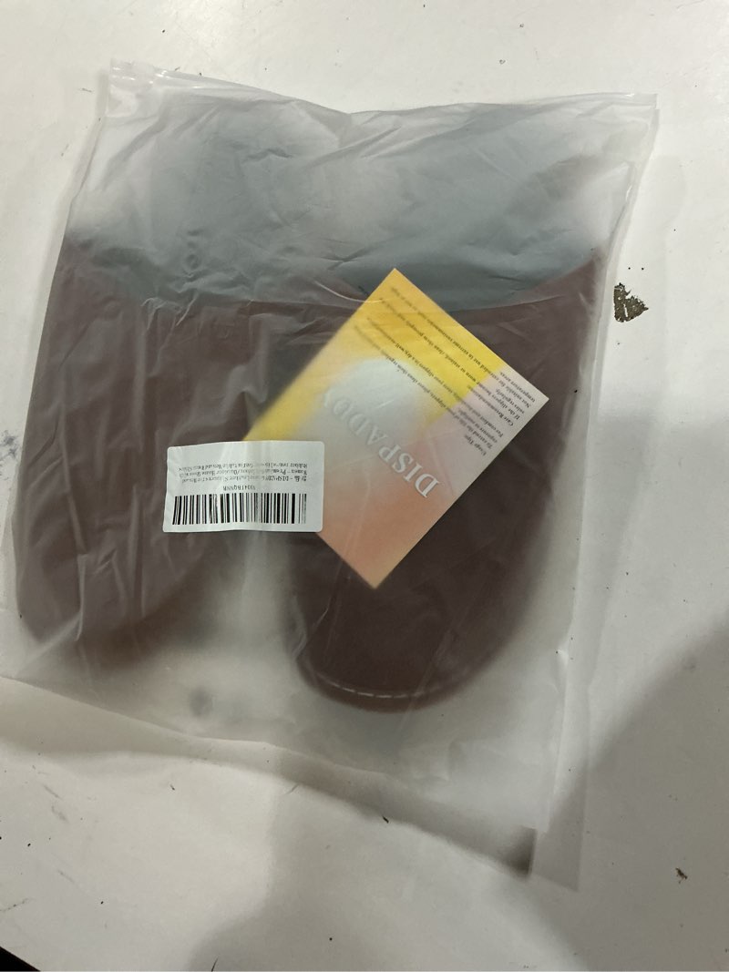 Condition photo showing New/Like New for Unisex House Slippers, Genuine Leather Solid Color Minimalist Indoor Slippers, Soft Warm Flannel Lining, Lightweight Comfortable Flexible Anti-Slip Rubber Sole 11 Women/10 Men Brown