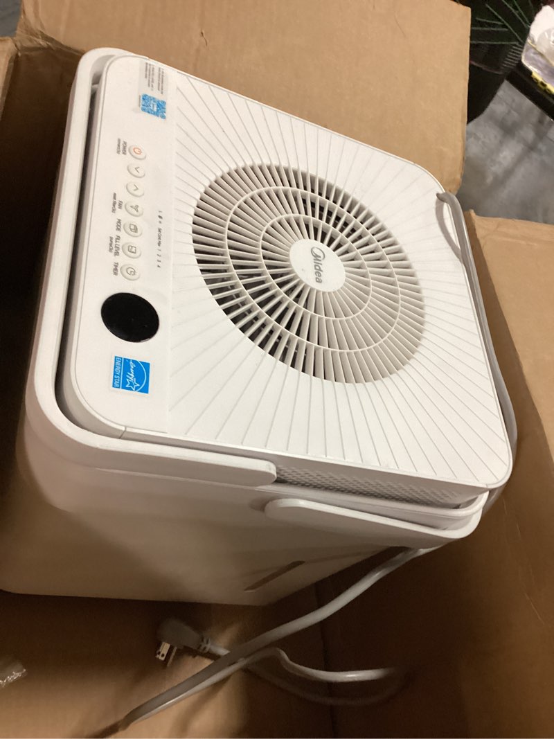 Condition photo showing As Is for Midea MAD35S1QWT 3500 Sqft. Smart Cube Dehumidifier w/ Pump White Used