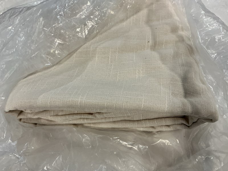 Condition photo showing As Is for quince cotton slub room darkening curtain - single panel, 48x96, natural