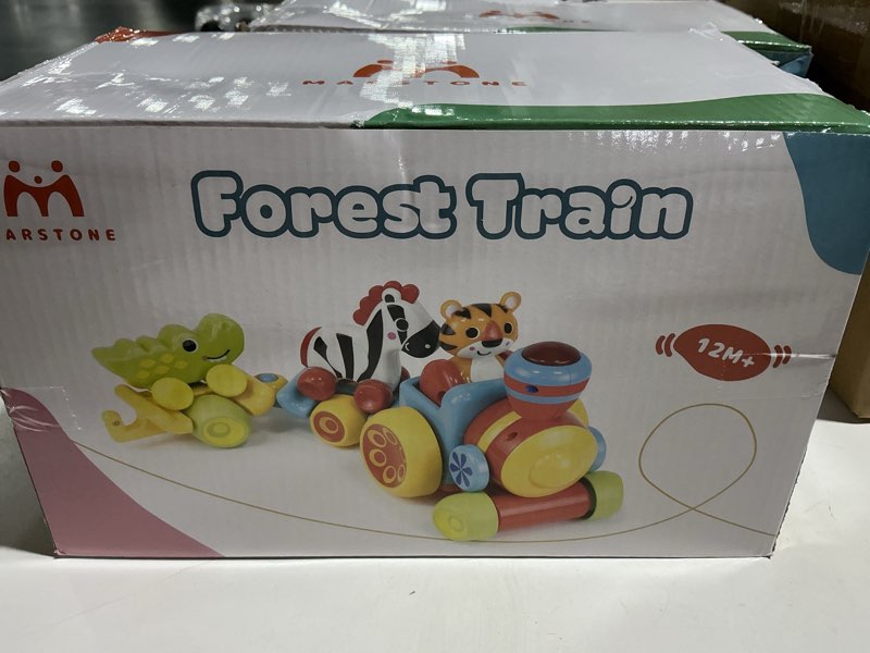 Condition photo showing As Is for Marstone Toys for 1 Year Old Boy Birthday Gifts: Animal Train Set for Toddlers 1-2, Educational Learning Forest-Themed Push Car Baby Girl Toy 6-12 Months 12-18 Months for Motor Skills