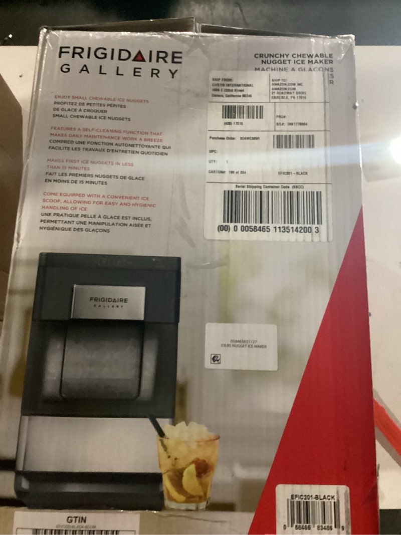 Condition photo showing New/Like New for Frigidaire Gallery, 33 Lbs. Countertop Ice Maker, Nugget Shaped Ice, Stainless Steel Trim (Black)