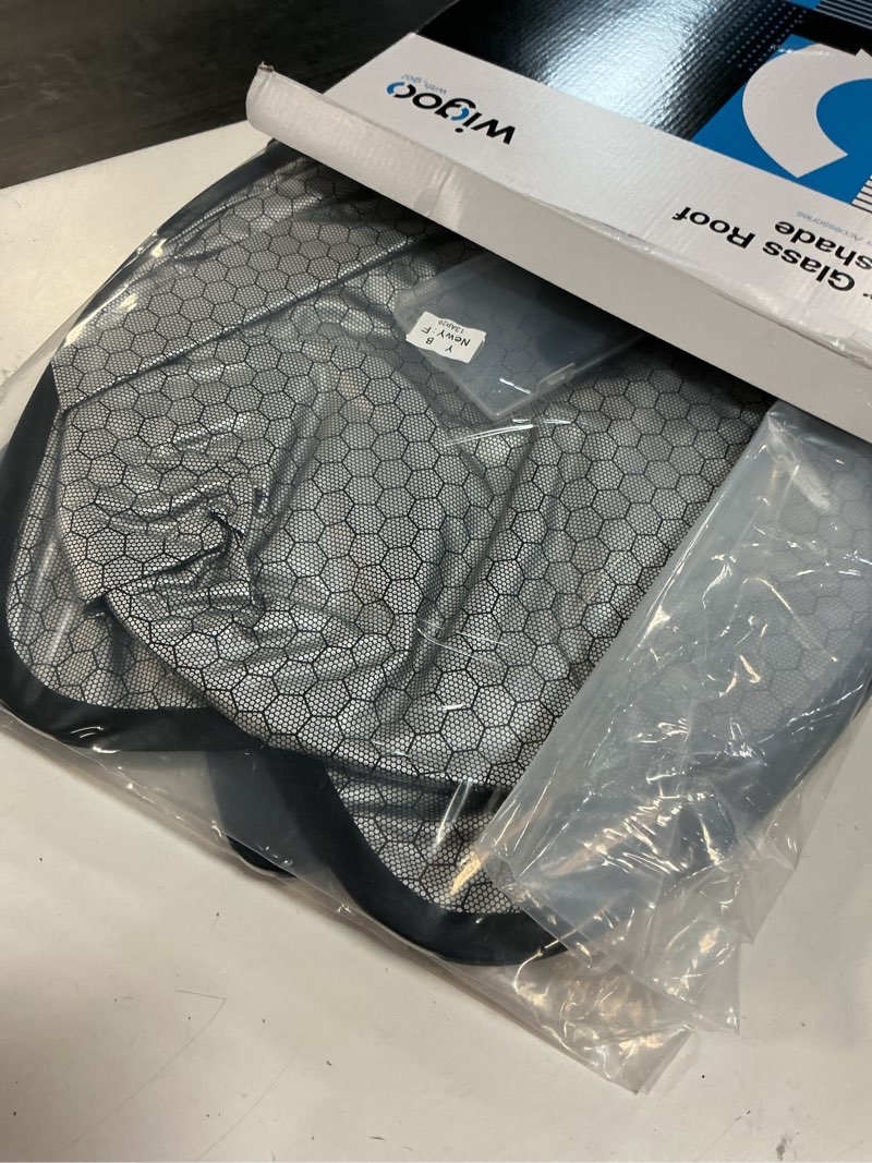 Condition photo showing Good Condition for wigoo tesla new model y juniper accessories sunshade roof [never sag, nano ice-crystal coatings] heat insulation glass roof sun shade, accessories for tesla new model y 2025 2026 launch, black black model y juniper 2025-2026