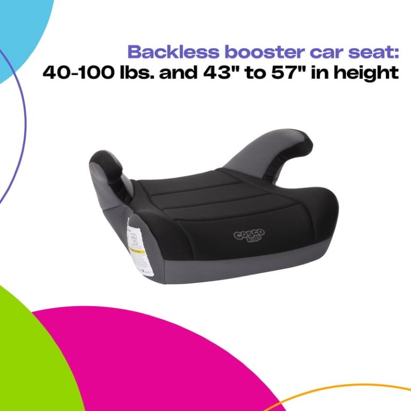 cosco kids rise lx booster car seat, fossil black