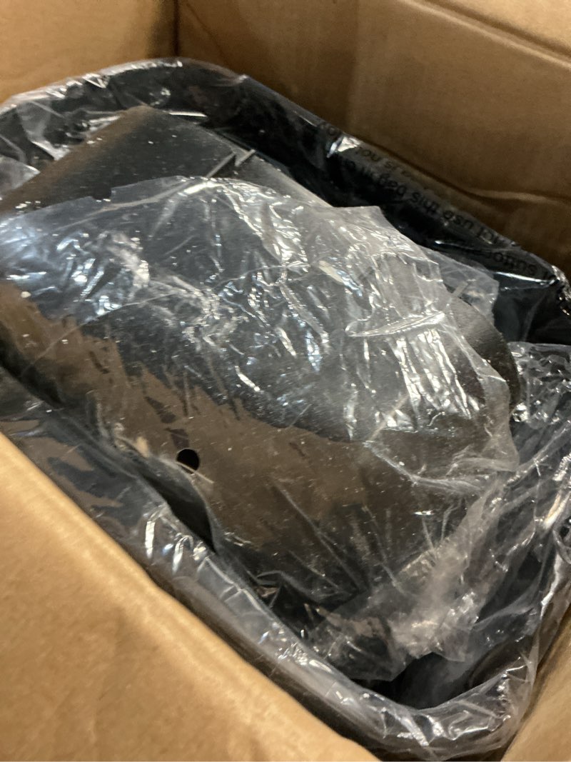 Condition photo showing As Is for amazon basics 8-sheet high security cross cut paper and credit card shredder with p-4 security, auto shut-off, black 8 sheet black
