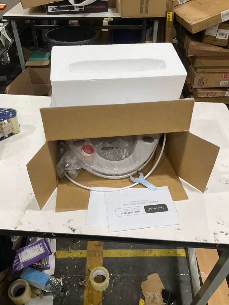 Condition photo showing Good Condition for Bidet Toilet Seat, Smart Unlimited Warm Water, Electronic Heated Toilet Seat with Remote Control, Turbo Wash, Dryer, Rear and Front Wash, Slow Closes, Night Light, White, 102S-W Oval