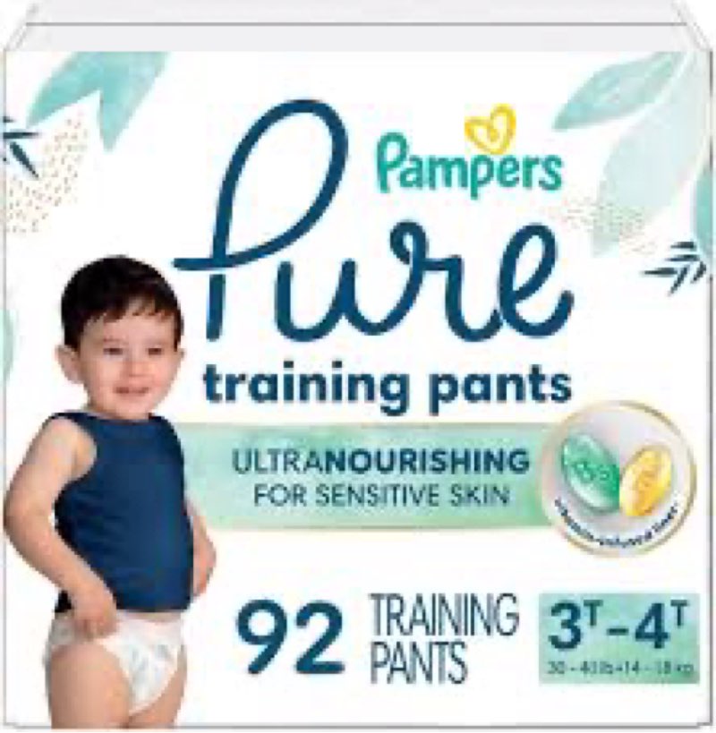 Pampers Pure Protection Training Underwear, Unisex, Size 3T4T, 92 Count, Premium, Hypoallergenic, So