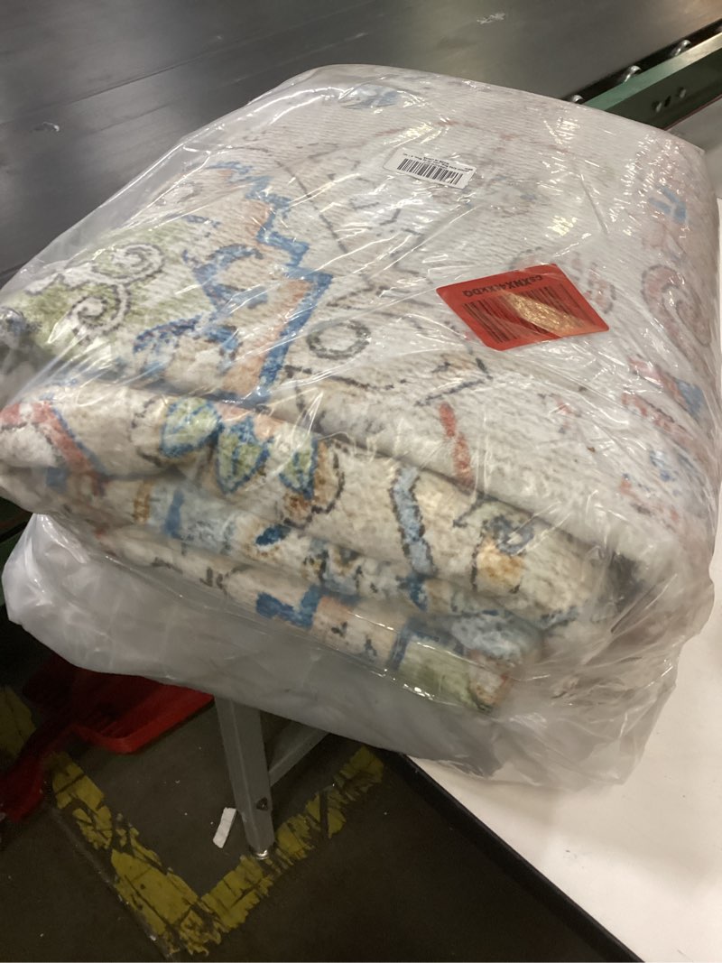 Condition photo showing Good Condition for Area Rugs for Living Room, Soft and Non-Slip Machine Washable Folding Rug,Persian Style for Bedrooms, Dining Rooms, Living Rooms, Classrooms, Kitchens, Foyer Corridor (Gray Yellow, 8 * 10) 8' x 10' (Rectangular) Gray Yellow