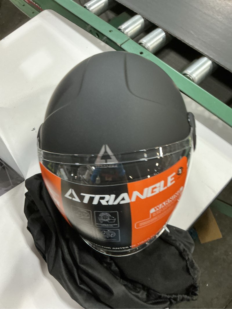 Condition photo showing Good Condition for triangle full face motorcycle helmets,off-road motocross helmet for men & women,dual visor with internal tinted sunshield,open face 3/4 adult racing helmet dot approved(black,s) small black