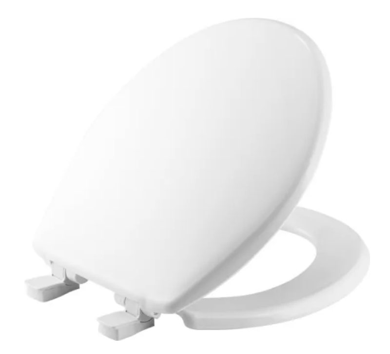 Bemis 730SLEC 000 Round Toilet Seat Slow Close Closed Front Plastic White