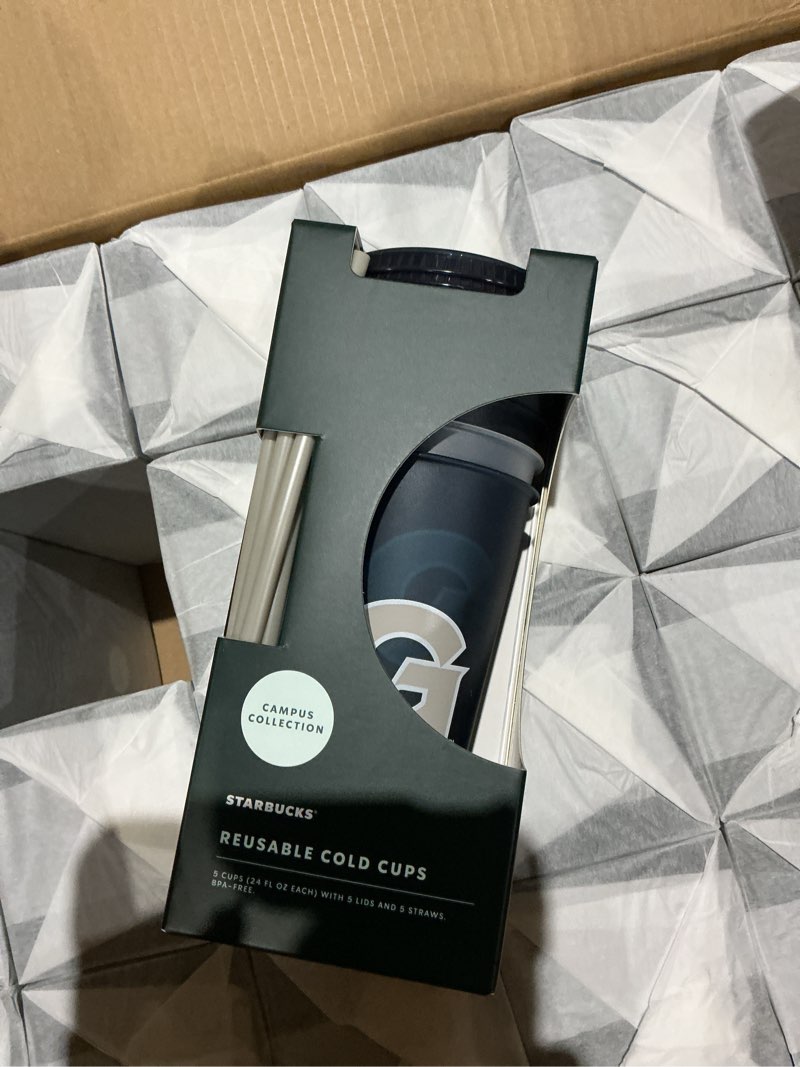 pack of 30 starbucks campus collection georgetown 5-pack of 24 oz reusable cold cups