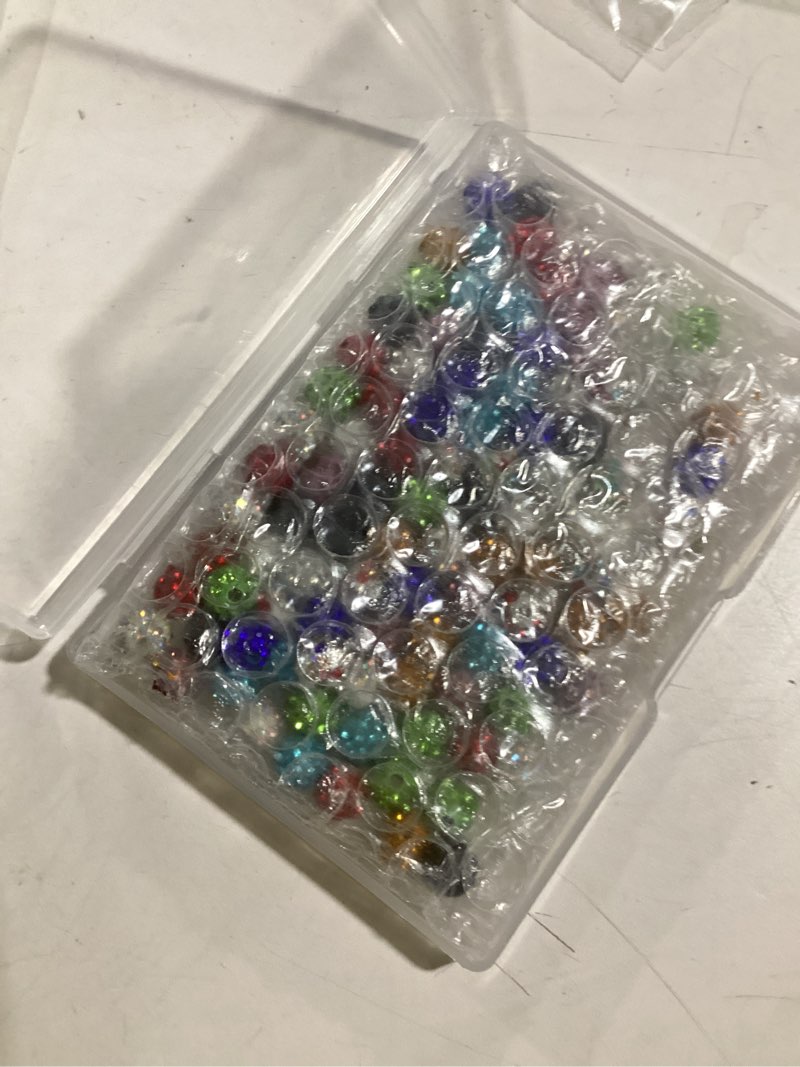 Condition photo showing Good Condition for Fashewelry 100pcs Rhinestone Clay Beads 8mm Mixed Color Disco Ball Polymer Clay Round Bubblegum Beads for Beadable Pen Lanyards Keychain Bag Chain Jewelry Making Mixed Color-8mm-10 Colors