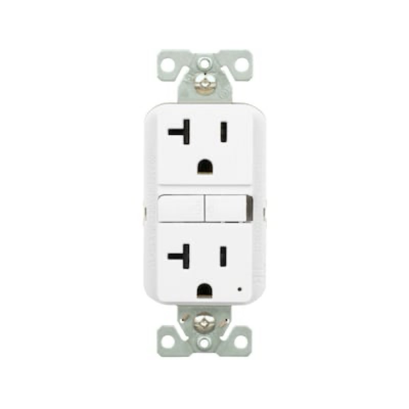 eaton 20 -amp 125-volt tamper resistant gfci residential decorator outlet receptacles , white item 